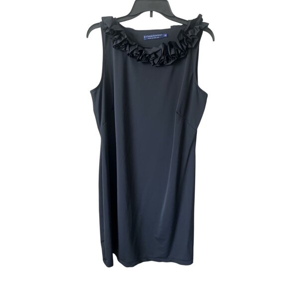 Katherine Way Black Ruffled Neck Sleeveless Performance Activewear Dress XL - Picture 1 of 8